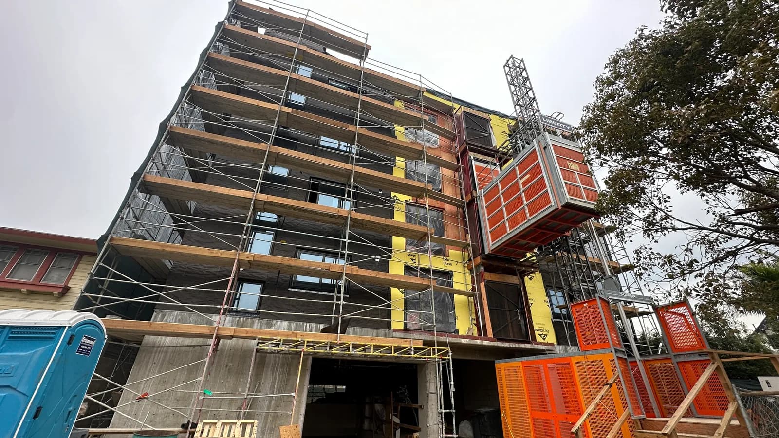 Mid-rise apartment building under construction