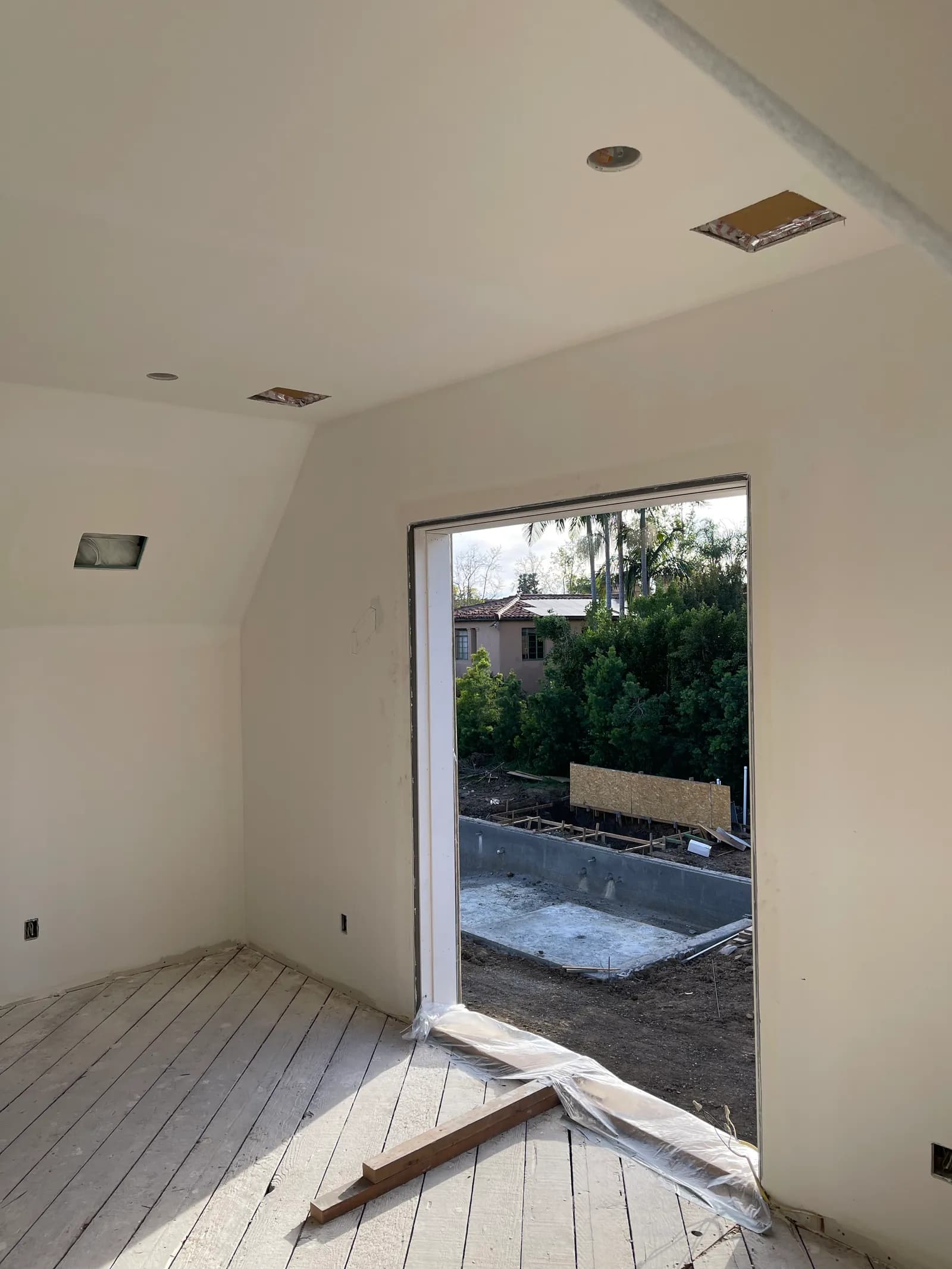 Garden room boarded and finished