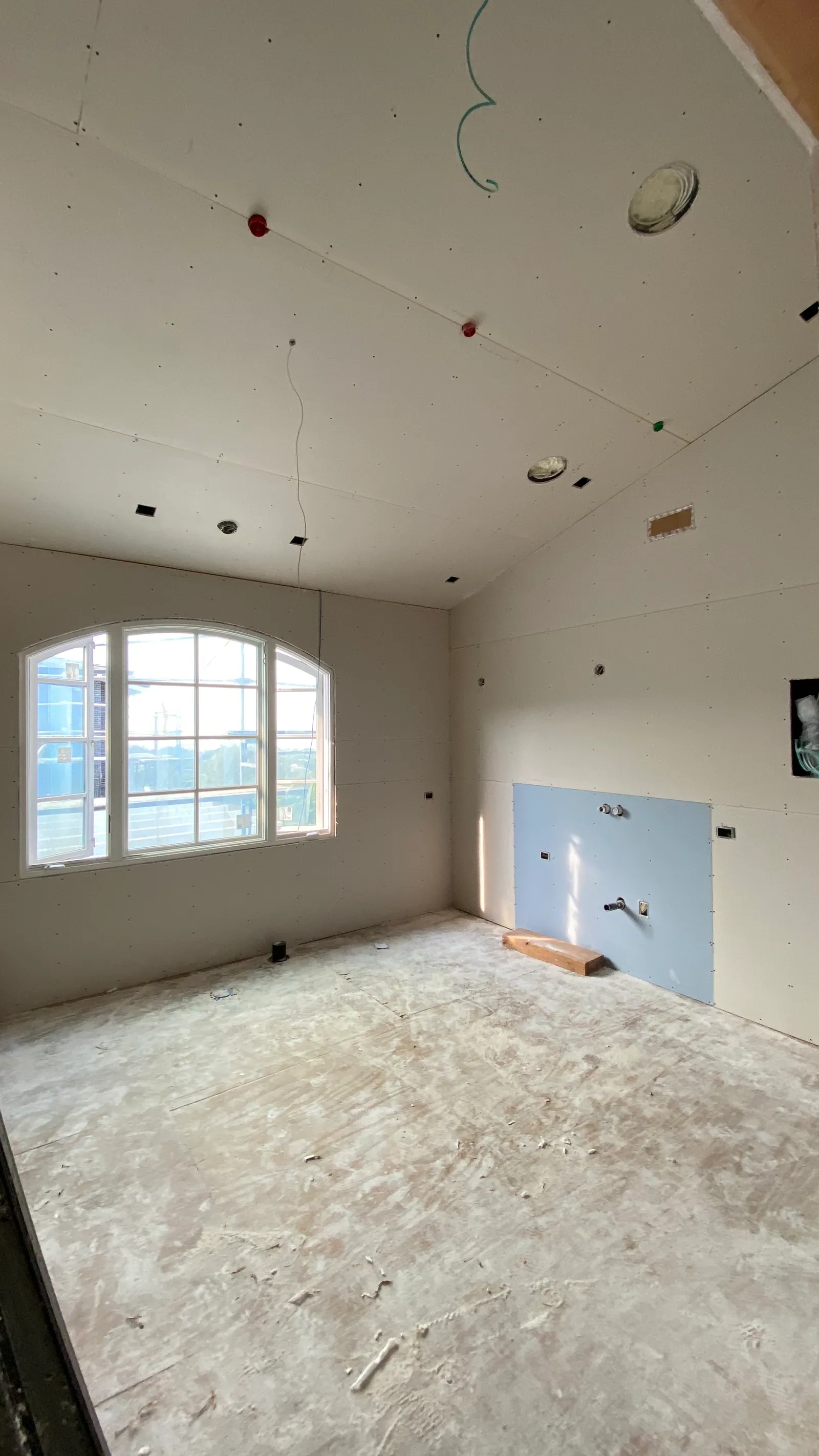 Window bay framed and boarded